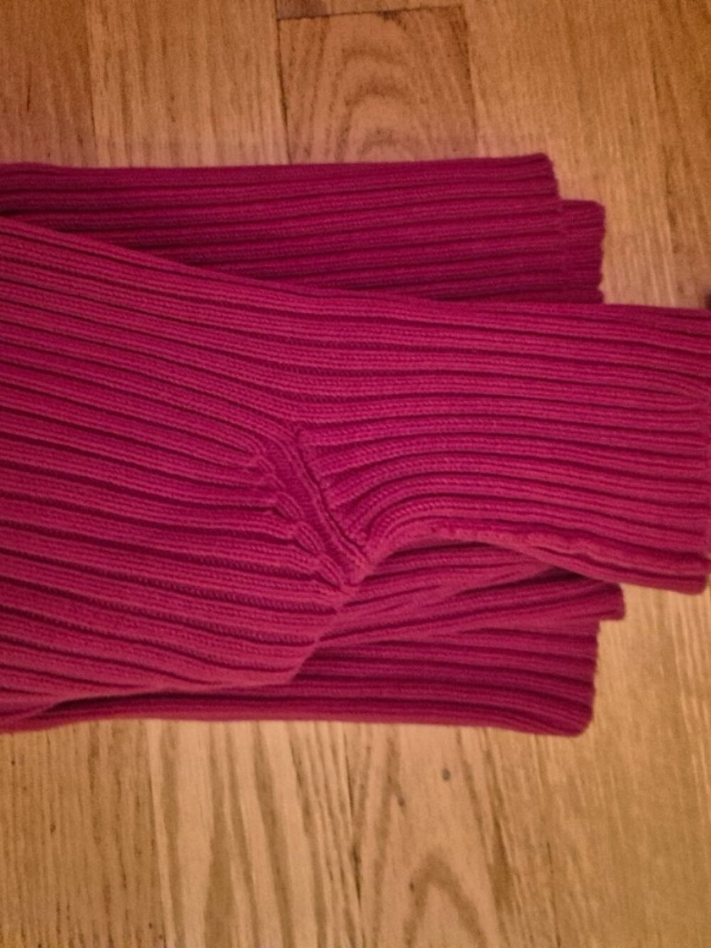 WOMEN  RED RIBBED GAP HEAVY WINTER TURTLENECK SWEATER SZ XL